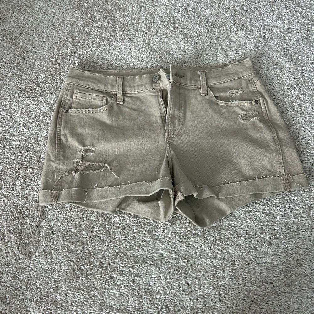 Old Navy Tan Distressed Jean Shorts